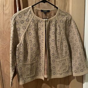 Brooks Brothers Beige Laser Cut Jacket